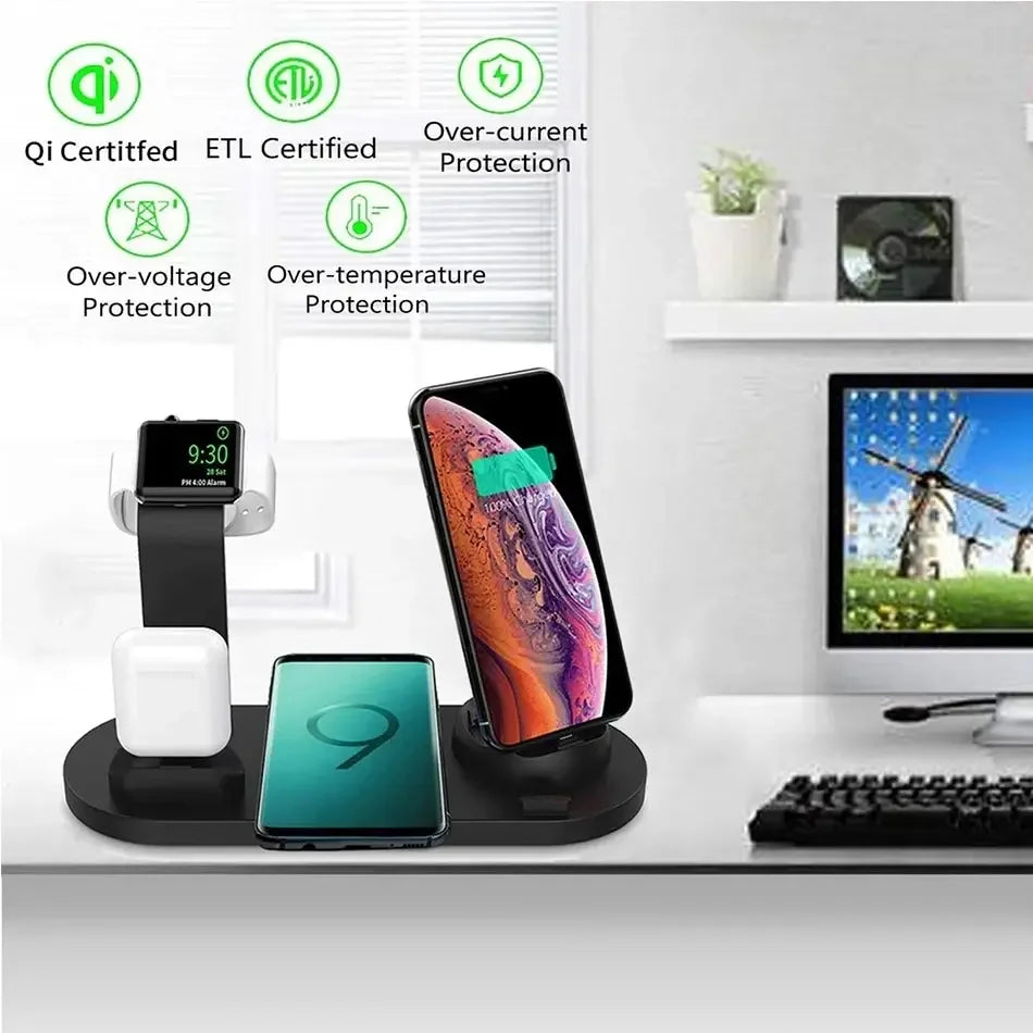 5 in 1 Wireless Charger Stand Pad for iPhone, Apple Watch and Airpods