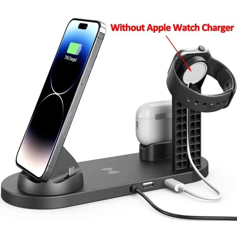 5 in 1 Wireless Charger Stand Pad for iPhone, Apple Watch and Airpods