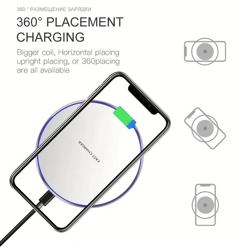Wireless induction fast charging pad, dock station