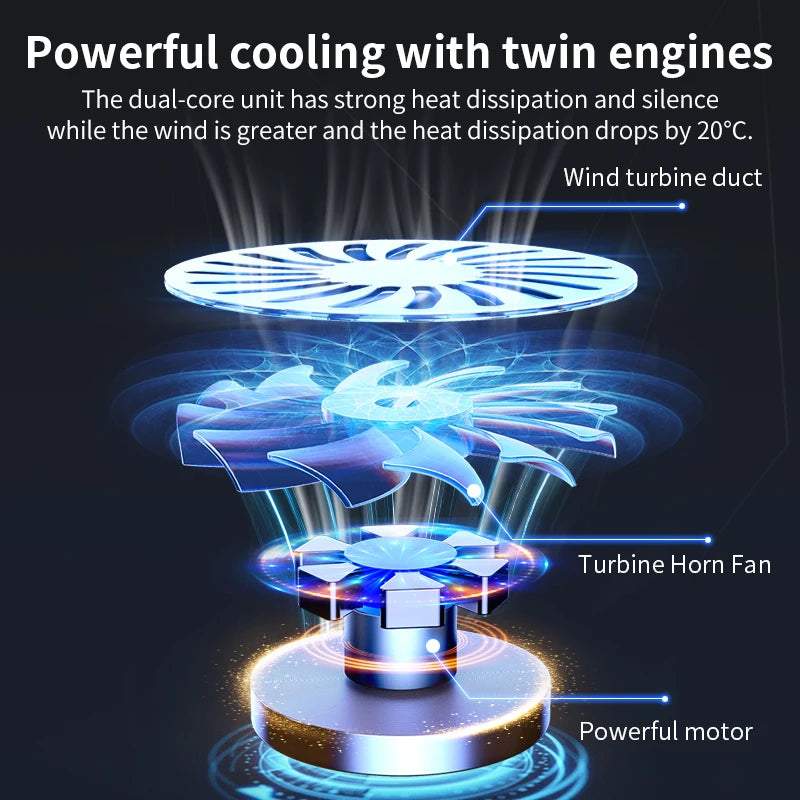 Gaming Laptop Cooler Fan, LED  Display