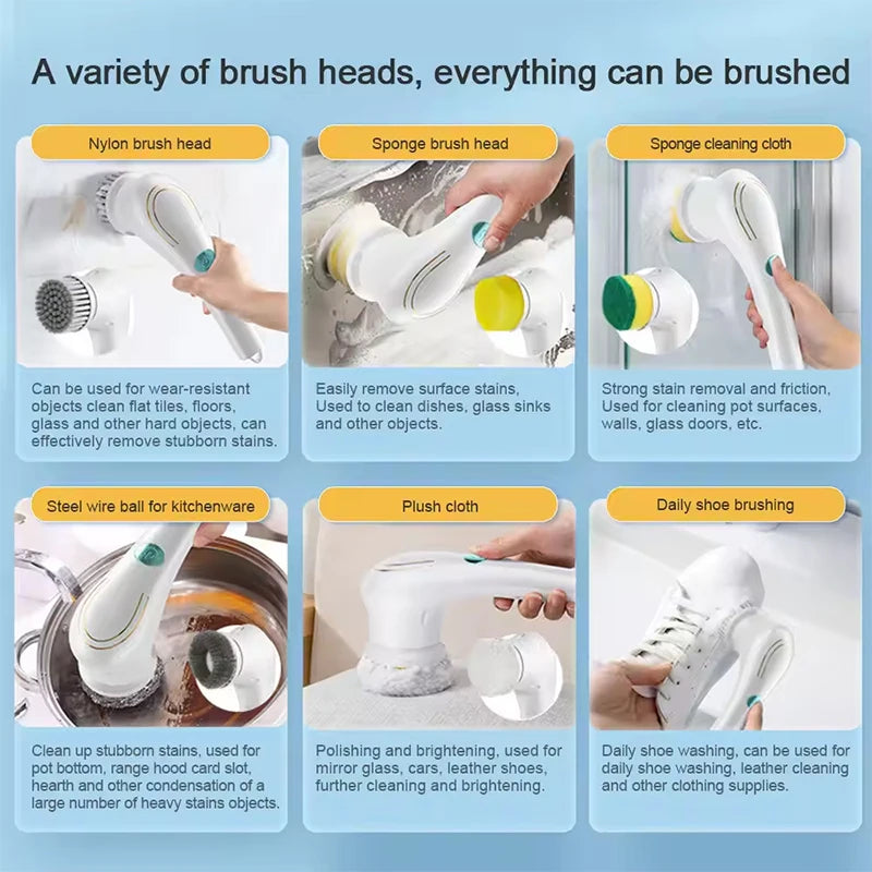 Multifunctional Electric Brush Cleaner, 360 Degree Rotation