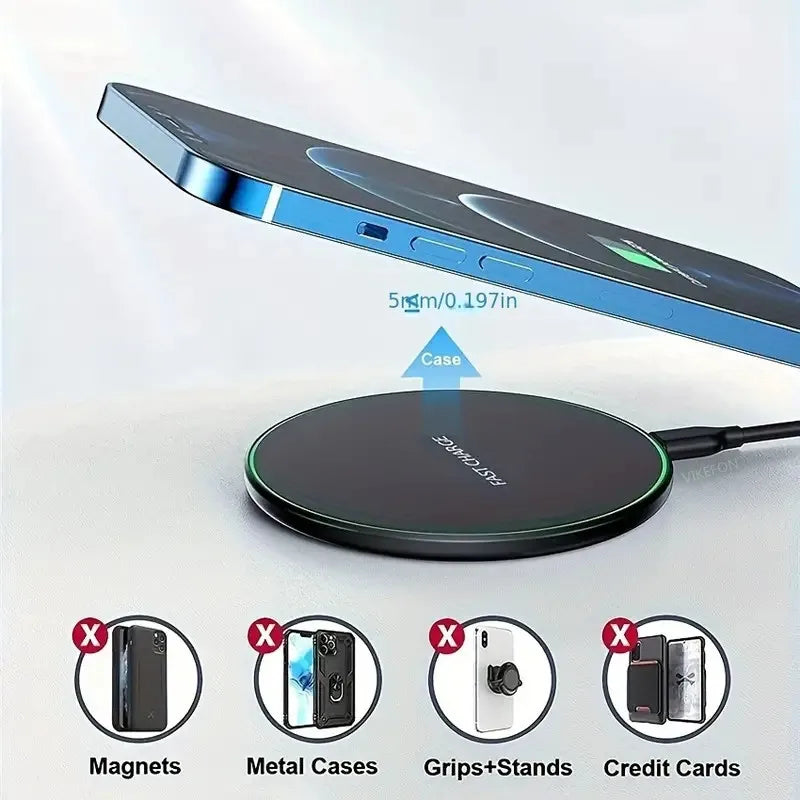 Wireless induction fast charging pad, dock station