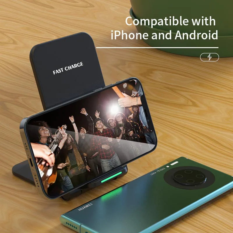 Stand Pad Wireless Charger for Phone, Induction Fast Charging