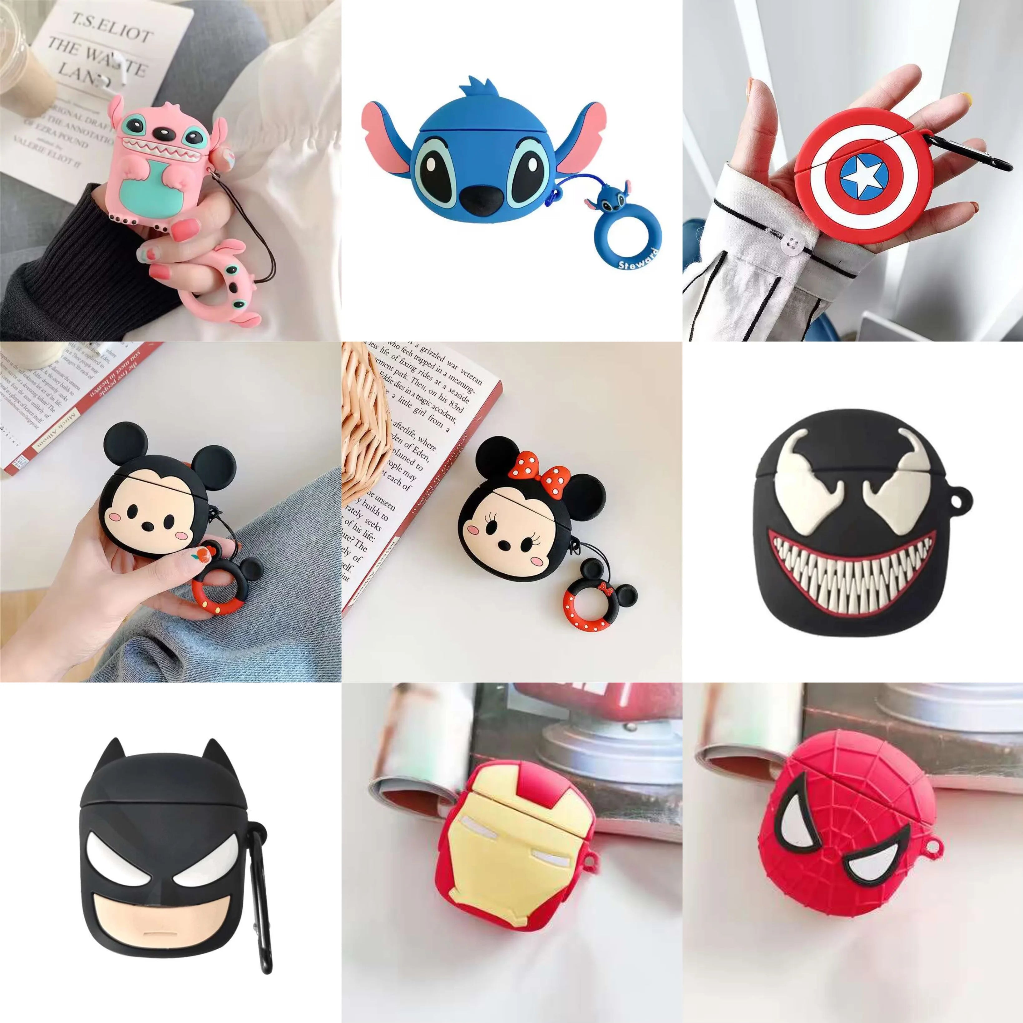 3D Cartoon Silicone Case with Hook