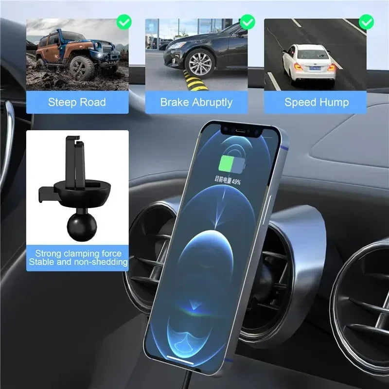 Magnetic Wireless Car Charger, Phone Holder