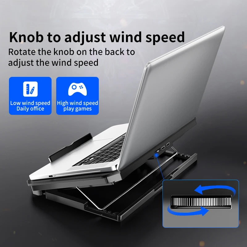 Gaming Laptop Cooler Fan, LED  Display